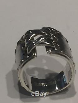 AUTHENTIC Hermes Beautiful Corset Sterling Silver 925 Ring Size 3.5