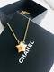 Auth Classis Chanel White Pearl Cc Golden Logo Gold Necklace