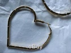 Absolutely Beautiful Authentic Chanel Heart Earrings With Small CC Engravings