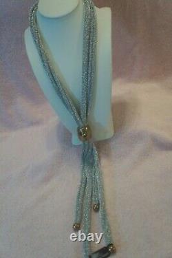 Adami & Martucci Silver Mesh Tie Necklace. 925