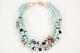 Akola Light Blue Multi-strand Amazonite Glass Beaded Collar Necklace New $350