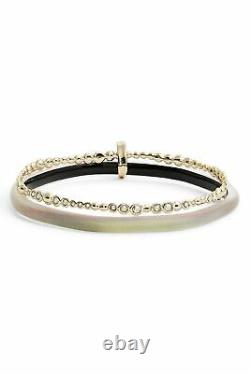 Alexis Bittar 131832 Lucite Paired Yellow Gold Plated Bangle Swarovski Bracelet
