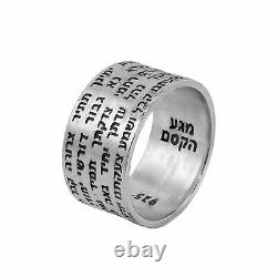 Amulet Kabbalah Ring with Full Prayer Ana Bekoach Sterling Silver Necklace Jewelry
