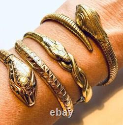 Andreas Daub Gold fill Snake Bracelet. A+D, Germany. Antique Serpent Jewelry