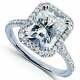 Asscher Cut 1.20ct Diamond Halo Engagement Wedding Ring 14k White Gold Over