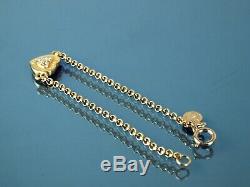 Auth Celine Paris Gold Tone Bracelet Accessory Chain With Heart Pendent Italy Good