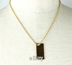 Auth Christian Dior Gold Tone Chain Necklace with Montaigne CHRIS. 1947 pendant
