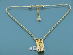 Auth Christian Dior Gold Tone Chain Necklace with Montaigne CHRIS. 1947 pendant