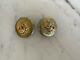 Authentic Chanel Cc Logo Earrings Gold Tone Clip On Vintage