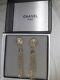 Authentic Chanel Classic Cc Silver Tone Pearl Drop Earrings. With Authentic V