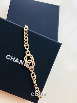 Authentic CHANEL Gold Logo Hoop Bracelet / AUTHENTIC (NIB)