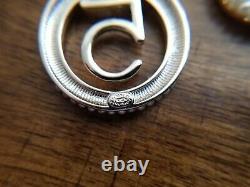 Authentic Chanel earrings CC logo RARE Stud Large # 5 Dangle Drop Earrings