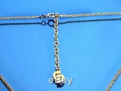 Authentic Christian Dior CD Logos Necklace With Gold Chain CD Pendant Vintage Used