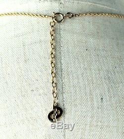 Authentic Christian Dior CD Logos Necklace With Gold Chain CD Pendant Vintage Used