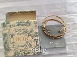 Authentic Christian Dior DIO(R)EVOLUTION CRYSTAL AGED GOLD FINISH BRACELETS