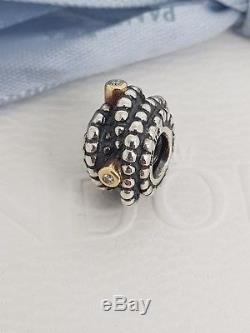 Authentic Pandora Entangled Beauty Two Tone Charm With Diamonds 790277D Retired