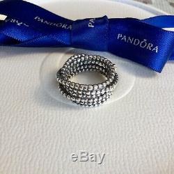Authentic Pandora Silver 14k Gold Diamond Entangled Beauty Ring Size 52 #190242D
