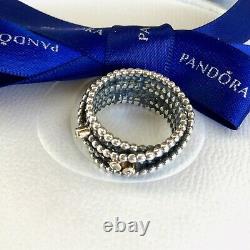 Authentic Pandora Silver 14k Gold Diamond Entangled Beauty Ring Size 56 #190242D