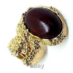 Authentic Ring Yves Saint Laurent YSL Arty oval Bordo Wine Red size 7