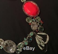 Authentic Swarovski Ribbon. Statement necklace Butterfly Necklace &EarringsRare