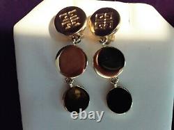 Authentic Vintage Givenchy Dangle Drop Logo Earrings Beautiful