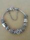 Authentic Pandora Charm Bracelet Pre-owned With Charms! Beautiful! Size 19