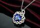 Awesome 3ct Heart Cut Simulated Sapphire Women's Pendant 14k White Gold Plated