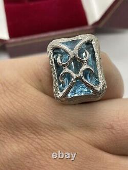 BEAUTIFUL Blue Topaz And Sterling Silver Women's Ring! Brand New With Tags