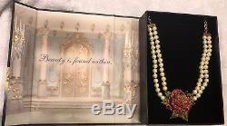 BNIB Heidi Daus Red Rose Pearl Enchanted Beauty And The Beast Necklace