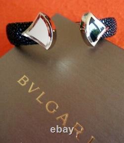 BVLGARI Diva's Dream Fan Shaped Black/White Mosaics Cuff Bracelet BRAND NEW