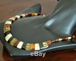 Baltic amber necklace multicolor natural genuine 16 gr