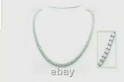 Beautiful 10.00 Ct Round Cut Lab Created Diamond Necklace 14k White Gold Finish