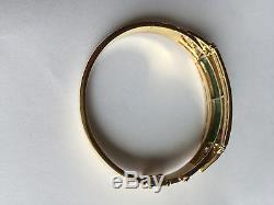 Beautiful 14K Yellow Gold Jade Bangle Bracelet 54 MM B53
