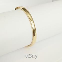 Beautiful 14K Yellow Gold Jade Hinged Ladies Bangle Bracelet 53 MM B71
