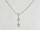 Beautiful 14k White Gold 3-stone Drop Pendant With 16-1/8 Chain 2.9g