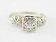 Beautiful 14k White Gold Diamond Vintage Style Engagement Ring 2.1g 0.125ct