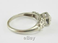 Beautiful 14k White Gold Diamond Vintage Style Engagement Ring 2.1g 0.125ct