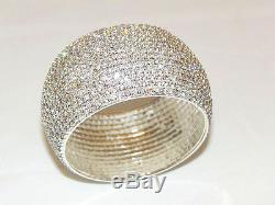 Beautiful 15 Row Silver Diamante Crystal Bangle Diamonte Bracelet