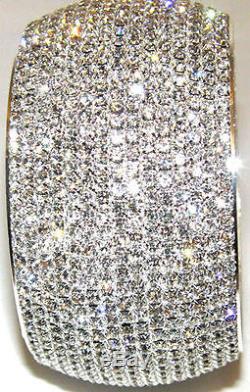 Beautiful 15 Row Silver Diamante Crystal Bangle Diamonte Bracelet