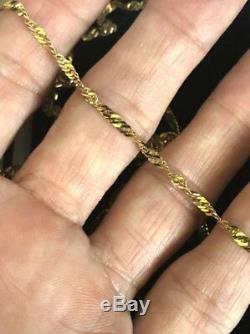 Beautiful 18k Gold 30 Twist Style Chain Necklace 7.4gms with Lobster Clasp