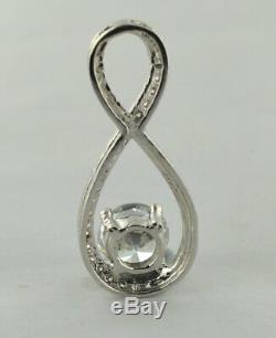 Beautiful 1.0 Ct Round Excellent Cut Moissanite Halo Pendant 925 Sterling Silver