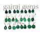 Beautiful 25 Pairs Natural Green Onyx Gemstone Silver Plated Earring Jewelry