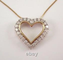 Beautiful 2.00 Ct Round Lab Created Diamond Heart Pendant 14K Yellow Gold Finish
