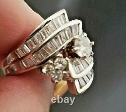 Beautiful 2.50TCW Vintage Fashion Round Solitaire Accents 14k white gold ring