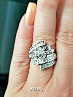 Beautiful 2.50TCW Vintage Fashion Round Solitaire Accents 14k white gold ring