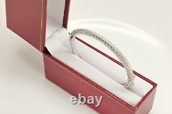 Beautiful 8.00 Ct Round Cut VVS1/D Diamond Bangle Bracelet 14k White Gold Finish
