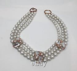 Beautiful Alexis Bittar'Candied Fruit' Faux Pearl & Rose Gold Choker Necklace