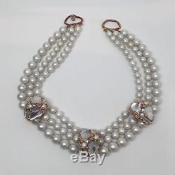 Beautiful Alexis Bittar'Candied Fruit' Faux Pearl & Rose Gold Choker Necklace