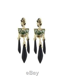 Beautiful Alexis Bittar Imperial Crystal Lace Drop Clip-on Earrings, Black