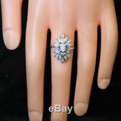 Beautiful Antique Estate Victorian 14K Gold. 22 Ct Diamond Cluster Style Ring s7